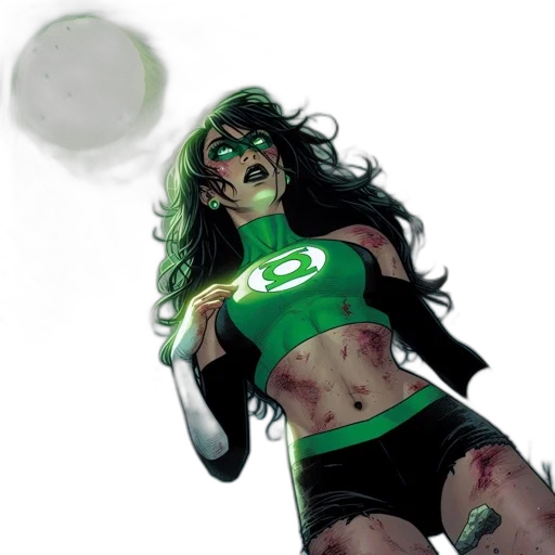 comic book art, concept art, fantasy art, photorealistic, green, woman, seemingly, superhero transparent PNG cut-out