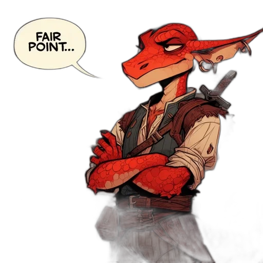 dragon, staff, concept art, comic book art, fantasy art, pixel art, red, red-skinned transparent PNG cut-out