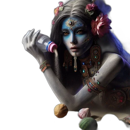 jewelry, mask, fantasy art, concept art, photorealistic, 3d render, blue, pastel transparent PNG cut-out