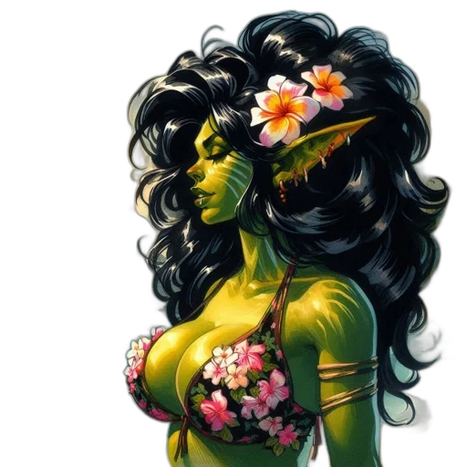 mask, flower, fantasy art, comic book art, concept art, photorealistic, green, fantastical transparent PNG cut-out
