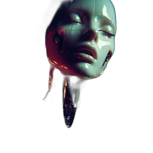 mask, face, creature, robot, 3d render, concept art, photorealistic, cyberpunk transparent PNG cut-out