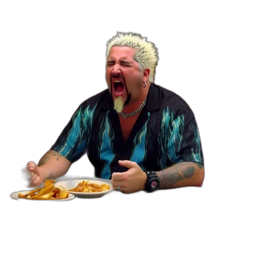 food, creature, animal, jacket, vaporwave, photorealistic, concept art, man transparent PNG cut-out