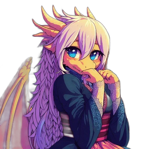 dragon, creature, jacket, staff, anime, pixel art, fantasy art, concept art transparent PNG cut-out