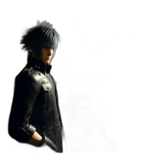 jacket, weapon, staff, face, concept art, 3d render, photorealistic, fantasy art transparent PNG cut-out