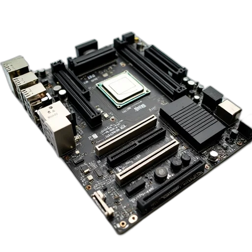 crown, close-up, image, computer, motherboard, various, components, such transparent PNG cut-out