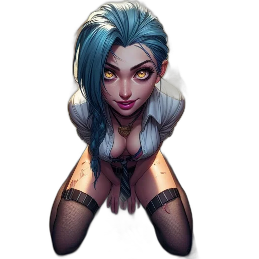 comic book art, concept art, fantasy art, cyberpunk, blue, woman, striking, hair transparent PNG cut-out
