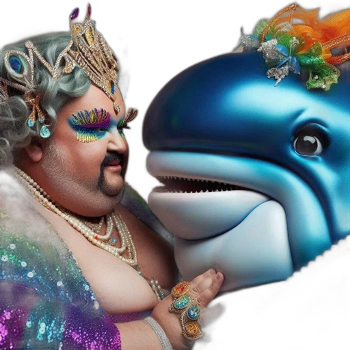 concept art, vaporwave, underwater, person, donning, elaborate, clothing, including transparent PNG cut-out