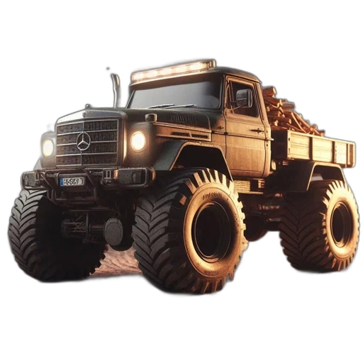 weapon, car, 3d render, concept art, photorealistic, rugged, truck, possibly transparent PNG cut-out