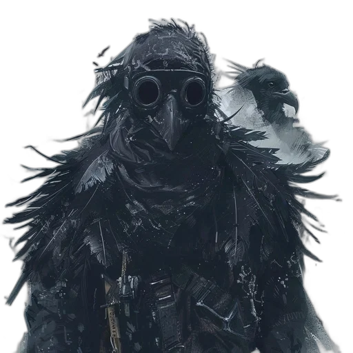 mask, creature, jacket, animal, concept art, fantasy art, cyberpunk, comic book art transparent PNG cut-out