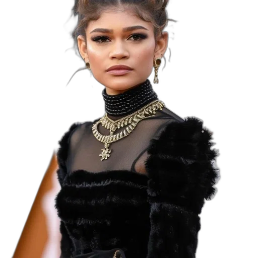 jacket, hair, dress, jewelry, cartoon, photorealistic, concept art, cyberpunk transparent PNG cut-out