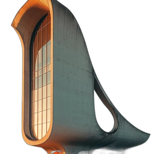 building, furniture, umbrella, shoes, 3d render, concept art, photorealistic, modern transparent PNG cut-out