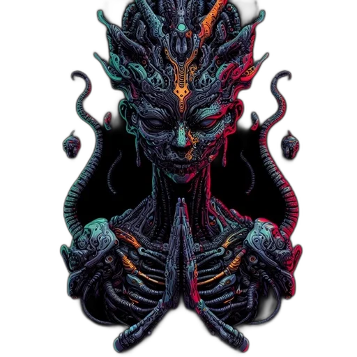mask, creature, crown, concept art, pixel art, fantasy art, cyberpunk, dark transparent PNG cut-out