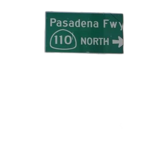 3d render, green, sign, white, letters, says, pasadena, fwy transparent PNG cut-out