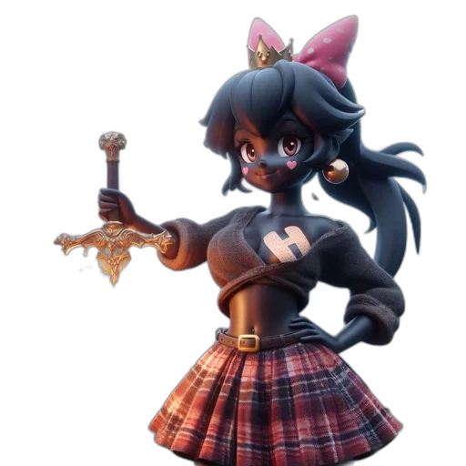 staff, weapon, sword, 3d render, concept art, anime, fantasy art, dark transparent PNG cut-out