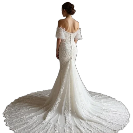 dress, beautiful, lace, off transparent PNG cut-out