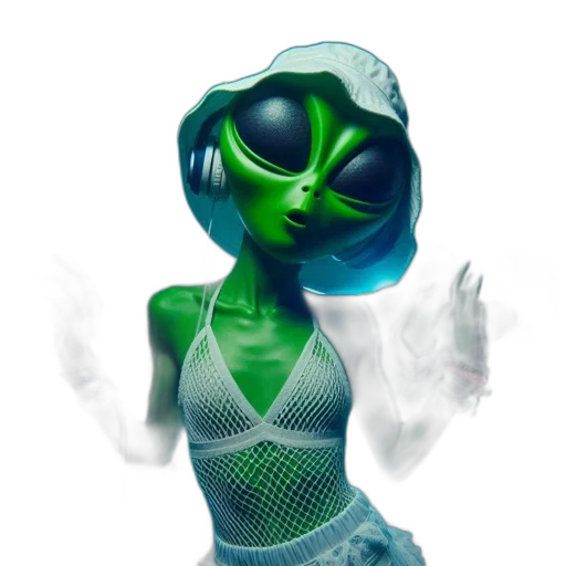 dress, robot, creature, mask, concept art, 3d render, vaporwave, fantasy art transparent PNG cut-out