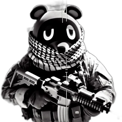 weapon, mask, animal, pixel art, 3d render, concept art, cartoon, character transparent PNG cut-out