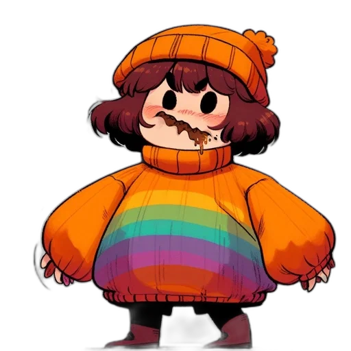 jacket, hat, dress, creature, pixel art, concept art, watercolor, cartoon transparent PNG cut-out