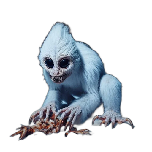 creature, animal, staff, concept art, fantasy art, pixel art, 3d render, blue transparent PNG cut-out