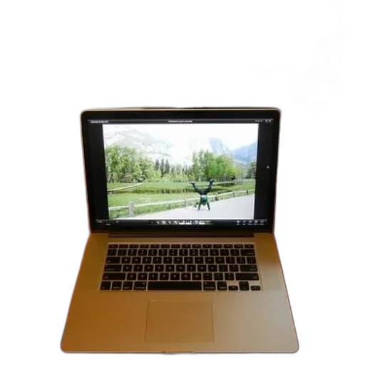 3d render, photorealistic, three, laptops, displaying, same, image, person transparent PNG cut-out