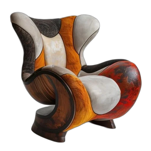 furniture, jewelry, crown, 3d render, photorealistic, earth tones, chair, curved transparent PNG cut-out
