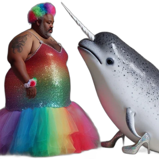 animal, creature, dress, hat, concept art, vaporwave, individual, wearing transparent PNG cut-out