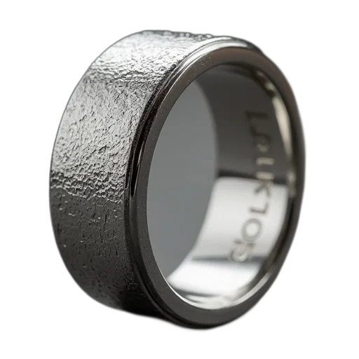 jewelry, 3d render, silver, ring, textured, surface, word, cobalt transparent PNG cut-out
