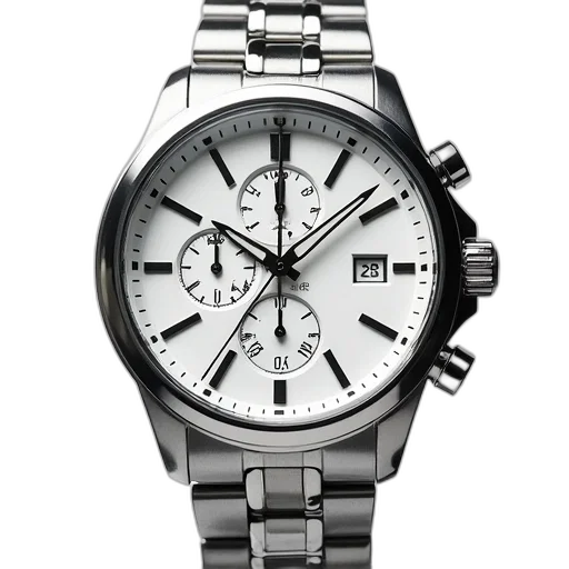 jewelry, monochrome, casio, mens, watches, chronograph, analog, date transparent PNG cut-out