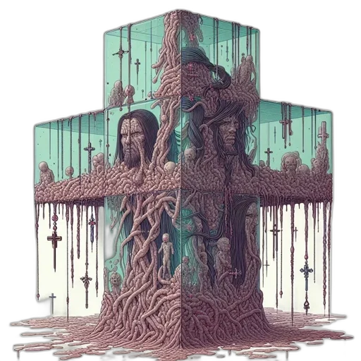tree, building, crown, sword, concept art, fantasy art, pixel art, comic book art transparent PNG cut-out