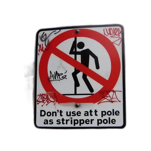 staff, urban, sign, forbids, pole, usage, while, vibrantly transparent PNG cut-out
