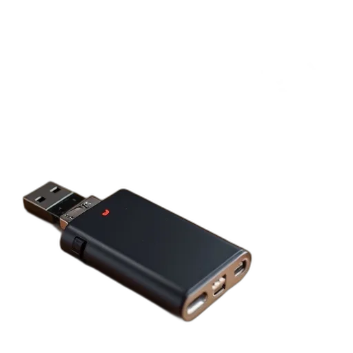 weapon, 3d render, black, white, usb, flash, drive, portable transparent PNG cut-out