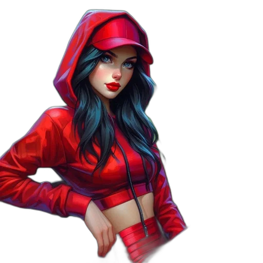 jacket, fantasy art, concept art, pixel art, comic book art, red, woman, clothing transparent PNG cut-out
