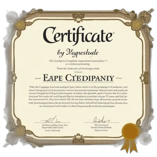 large, stock, certificate, company transparent PNG cut-out
