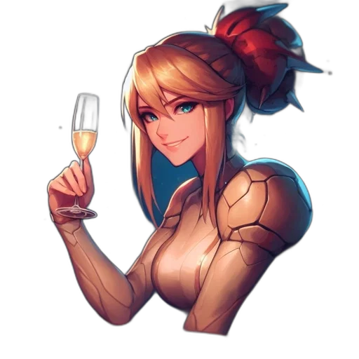 robot, dress, bottle, staff, pixel art, concept art, anime, fantasy art transparent PNG cut-out