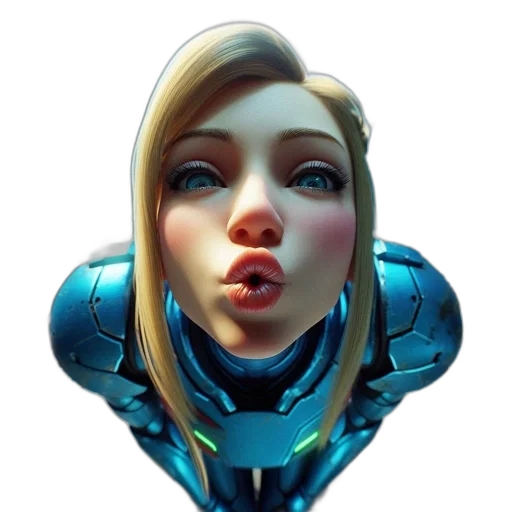 robot, face, mask, concept art, fantasy art, cartoon, 3d render, blue transparent PNG cut-out