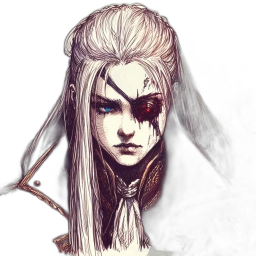 face, mask, staff, hair, fantasy art, concept art, watercolor, anime transparent PNG cut-out