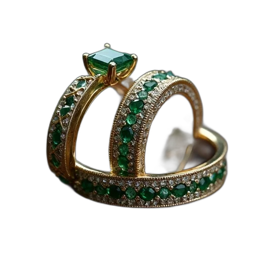 jewelry, crown, 3d render, green transparent PNG cut-out