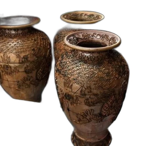 photorealistic, handcrafted, ceramic, vases, intricate, designs, showcasing, traditional transparent PNG cut-out