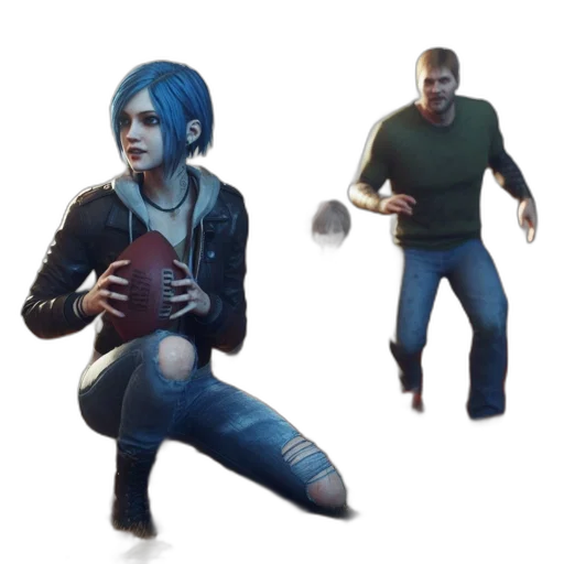 jacket, concept art, 3d render, cyberpunk, photorealistic, blue, suburban, neighborhood transparent PNG cut-out