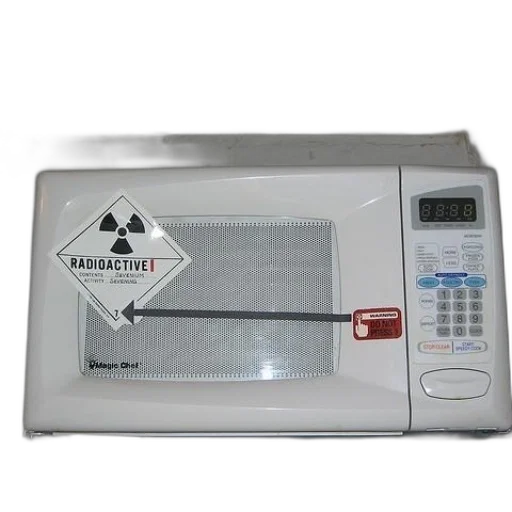 robot, weapon, microwave, oven, radioactive, sticker transparent PNG cut-out