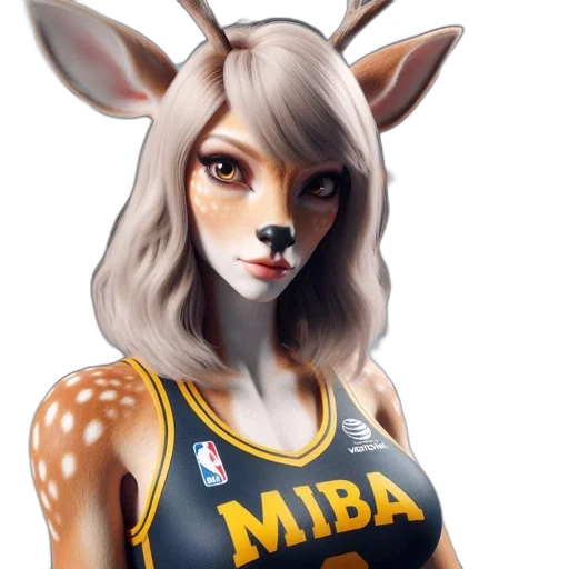 animal, fantasy art, concept art, 3d render, photorealistic, hybrid, human-deer, character transparent PNG cut-out