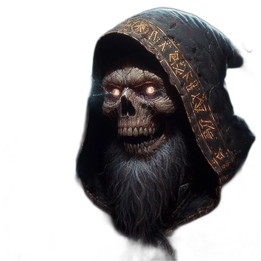 mask, face, creature, hat, concept art, fantasy art, photorealistic, 3d render transparent PNG cut-out