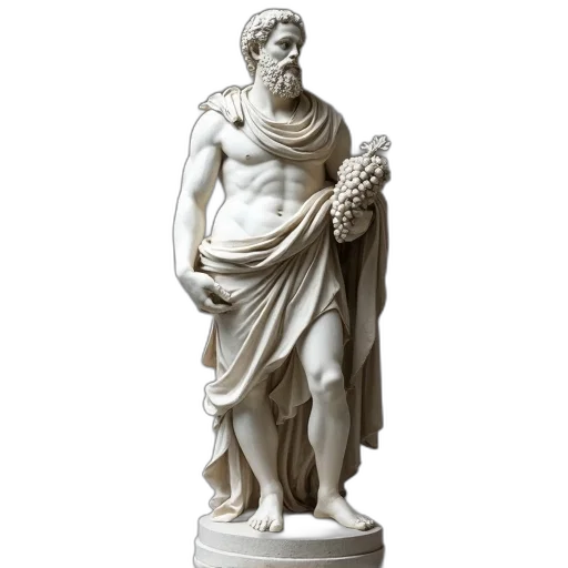 photorealistic, 3d render, concept art, vaporwave, classical, marble, statue, man transparent PNG cut-out