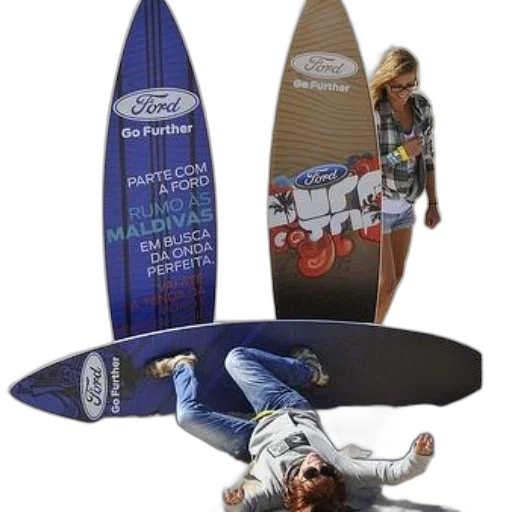 two, people, pose, large, surfboards, beach, one, which transparent PNG cut-out