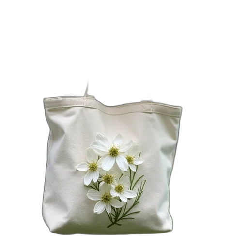 crown, flower, photorealistic, 3d render, dogwoods, tote, bag, featuring transparent PNG cut-out