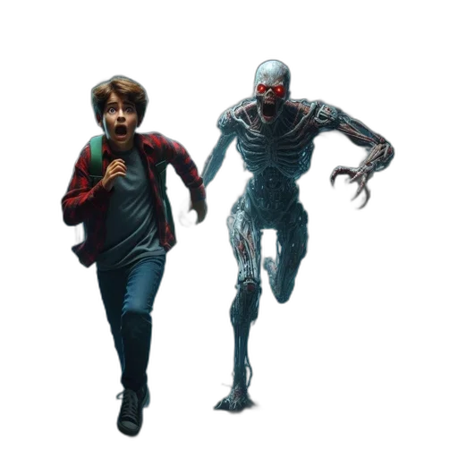 robot, creature, concept art, comic book art, pixel art, 3d render, outer space, young transparent PNG cut-out