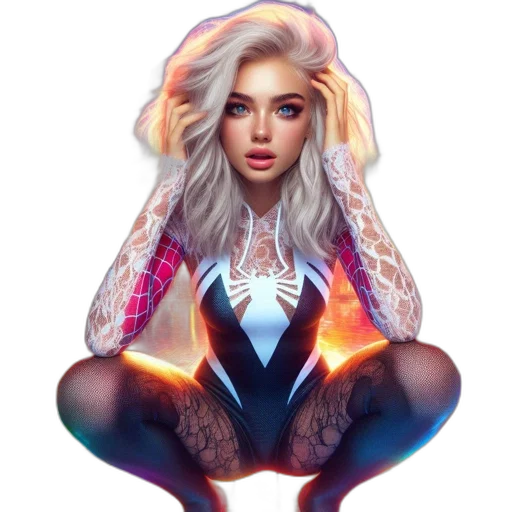 jacket, hair, fantasy art, concept art, comic book art, pixel art, neon lights, fire transparent PNG cut-out