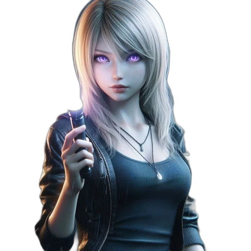 staff, weapon, jacket, concept art, cyberpunk, fantasy art, 3d render, neon lights transparent PNG cut-out