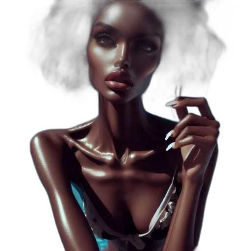 jewelry, dress, face, fantasy art, concept art, photorealistic, cyberpunk, outer space transparent PNG cut-out