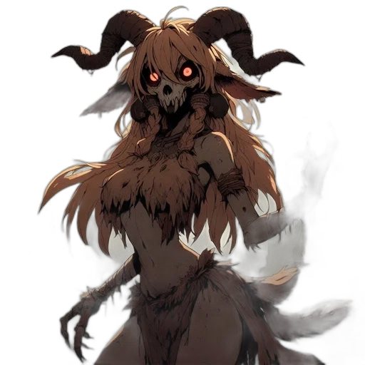 creature, mask, animal, staff, concept art, fantasy art, watercolor, pixel art transparent PNG cut-out